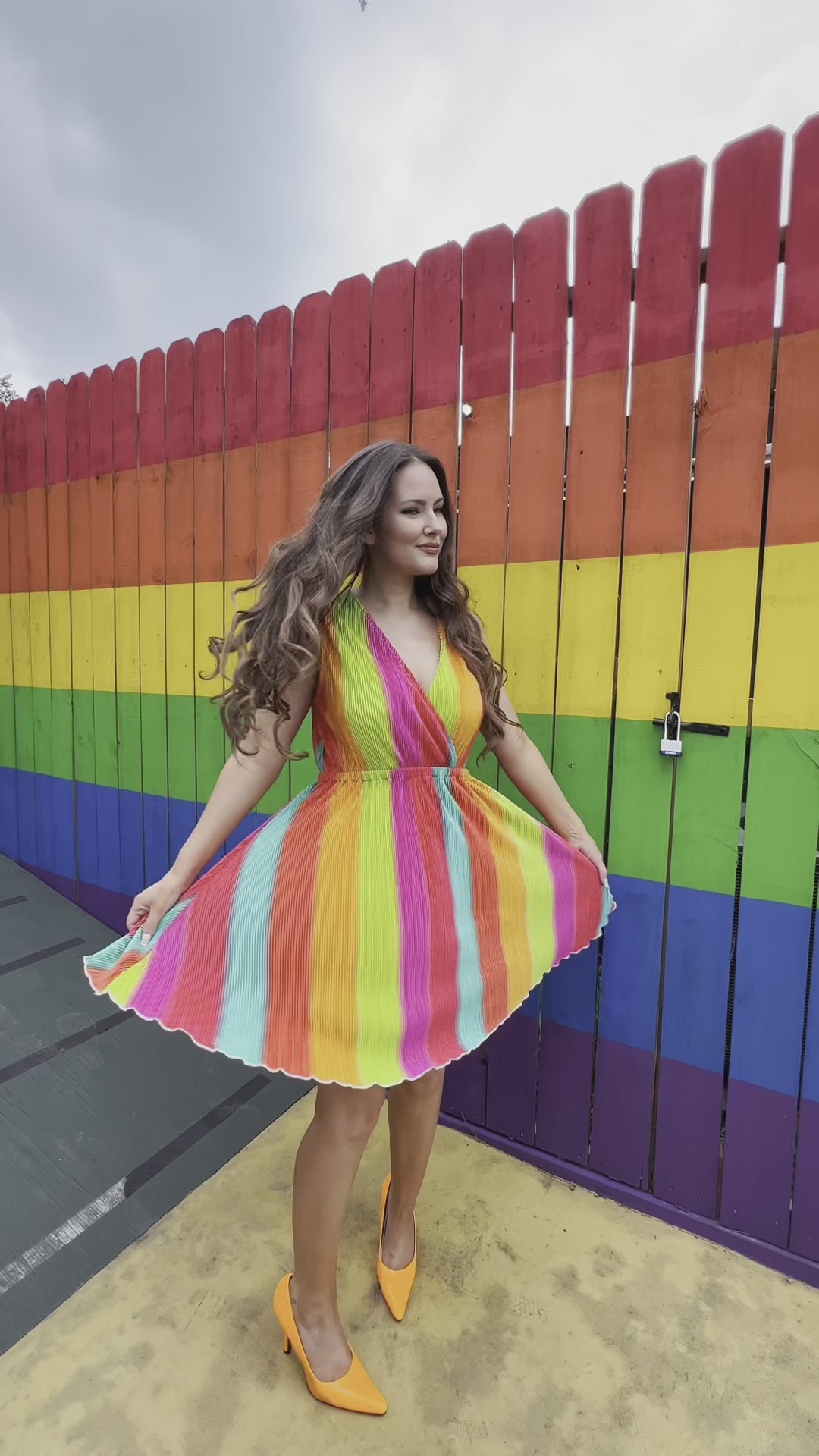 Rainbow Striped Dress (XL-2XL)
