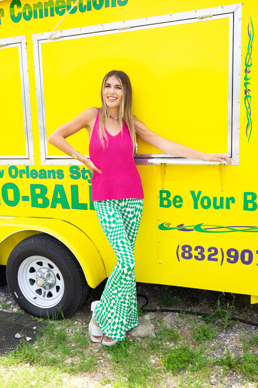 Get a Clue Pink Knitted Tank (S-L)