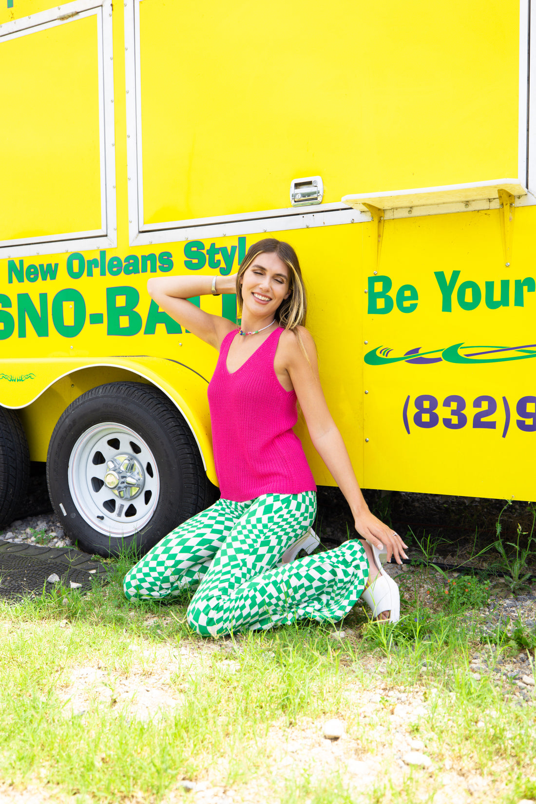 Get a Clue Pink Knitted Tank (S-L)