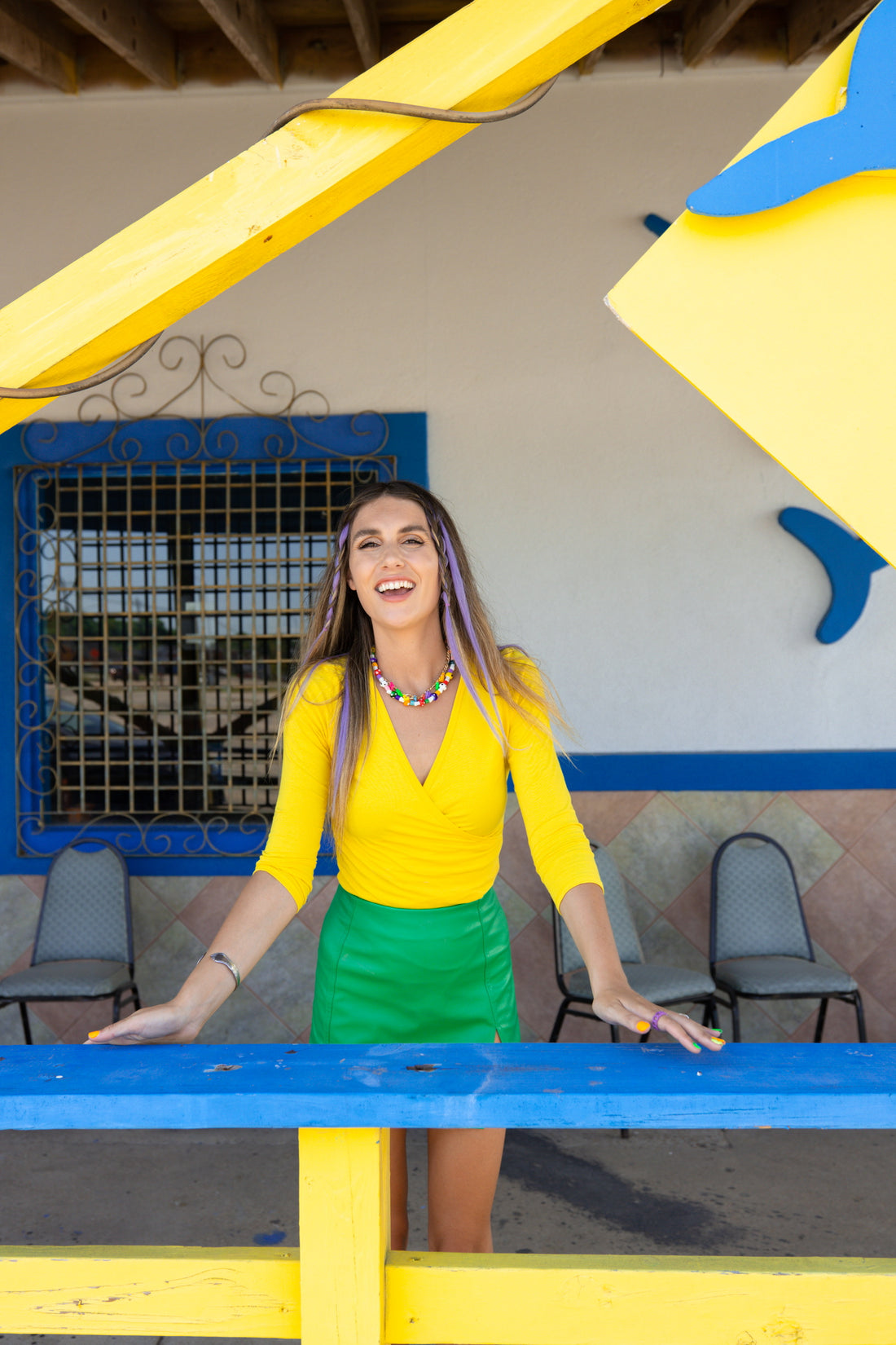 Mellow Yellow Wrap Bodysuit (large)