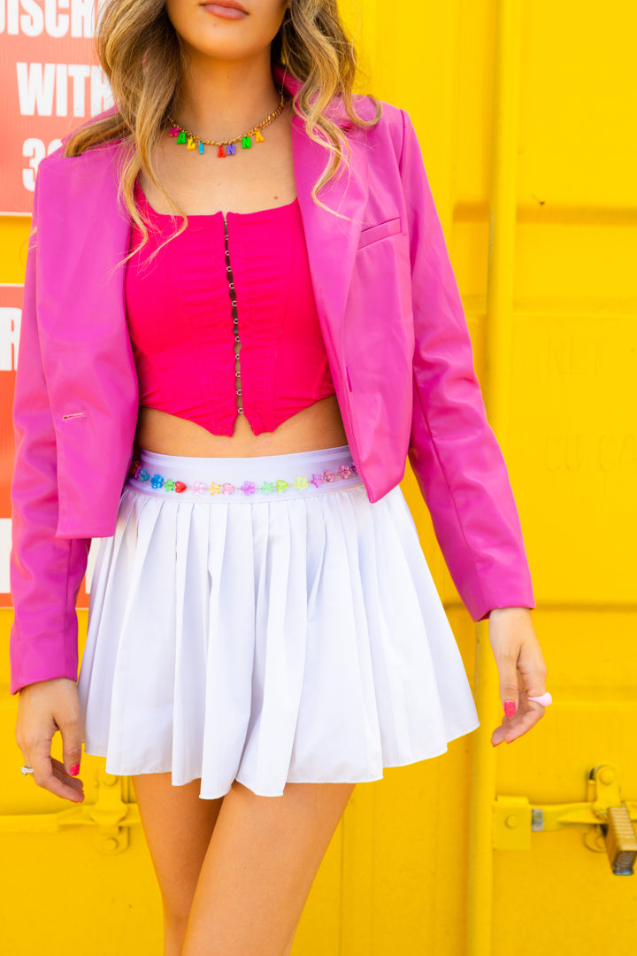 Born With It Leather Cropped Blazer (S)