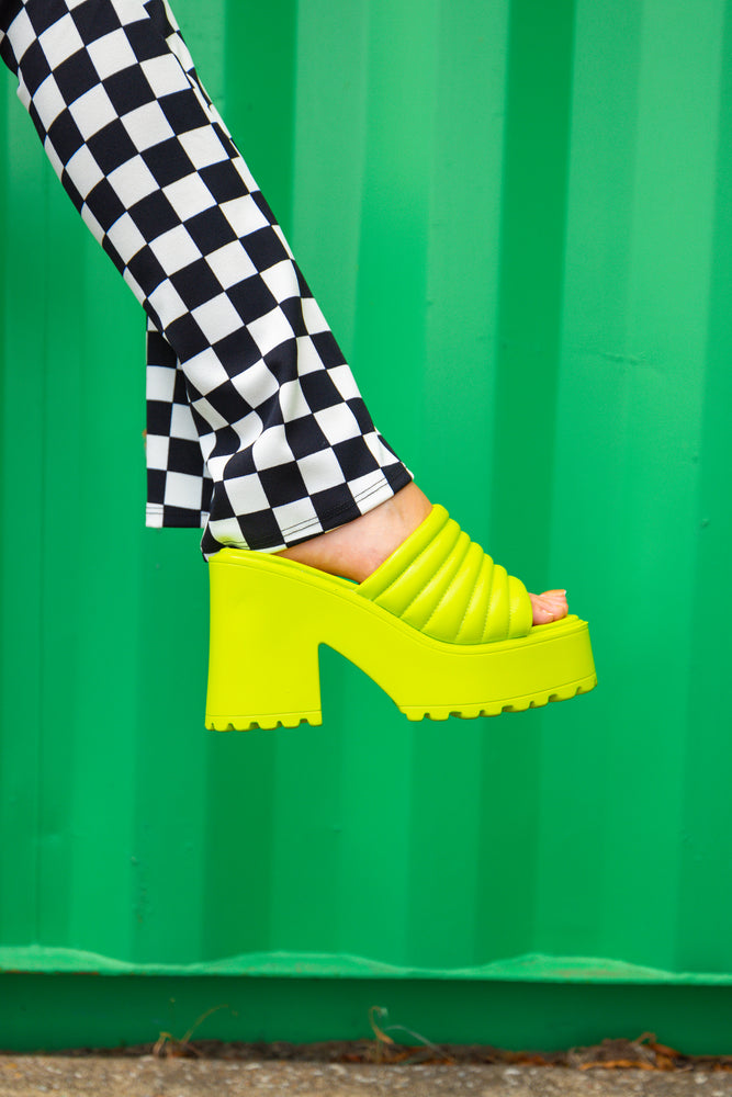 Snake Eyes Platforms in Lime Green