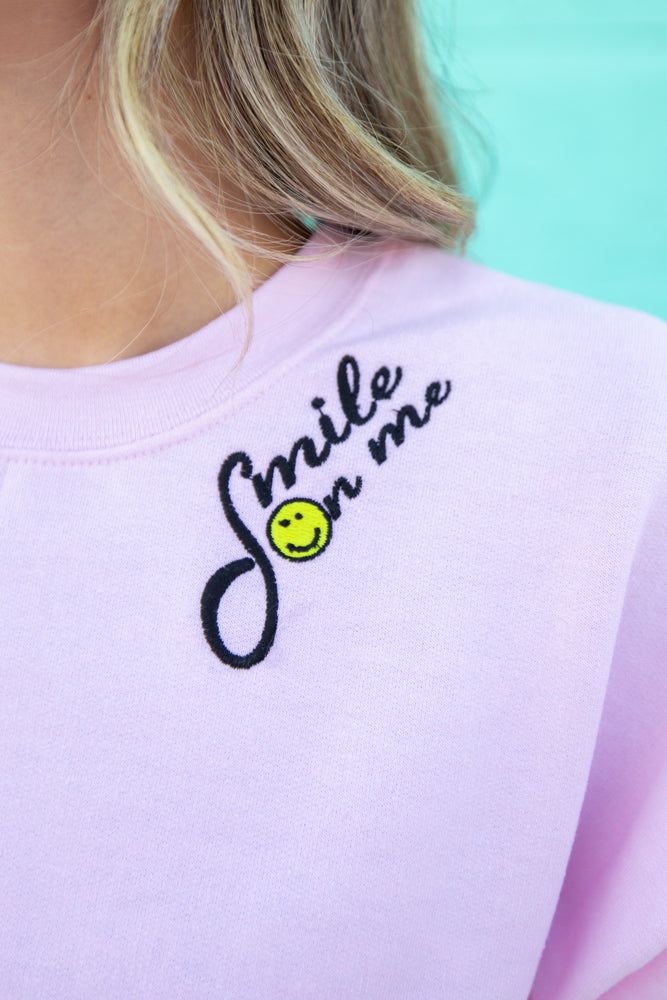 Smile On Me Pink Crewneck