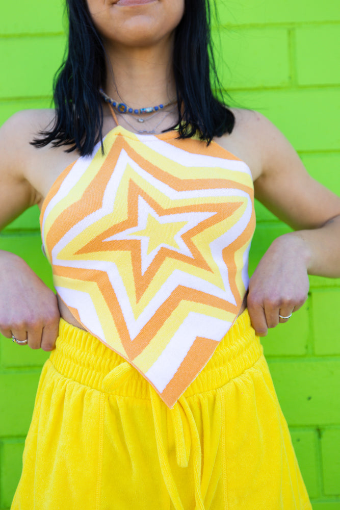 Shades of Yellow Star Halter Tank (S-L)