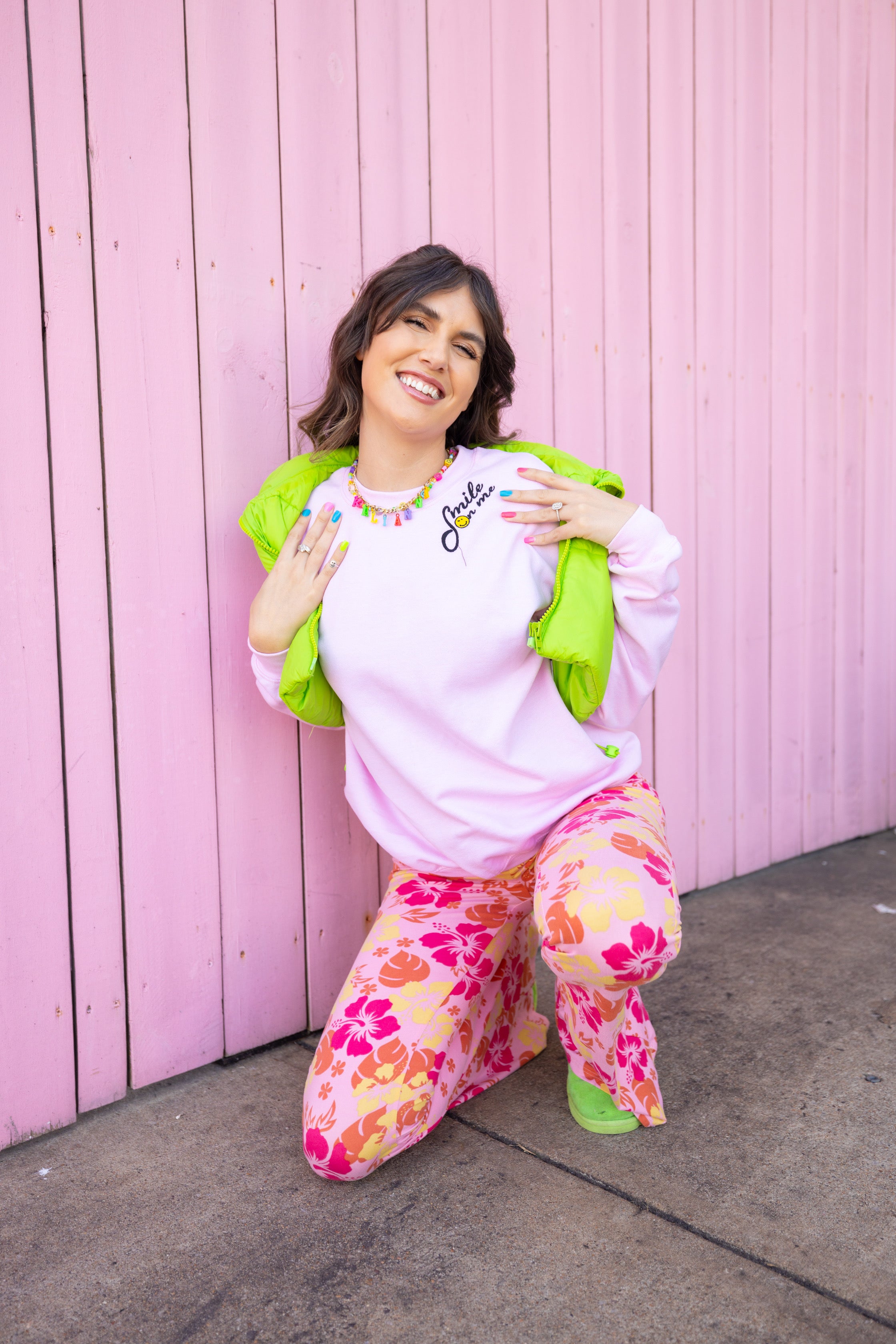 Smile On Me Pink Crewneck (S-L)