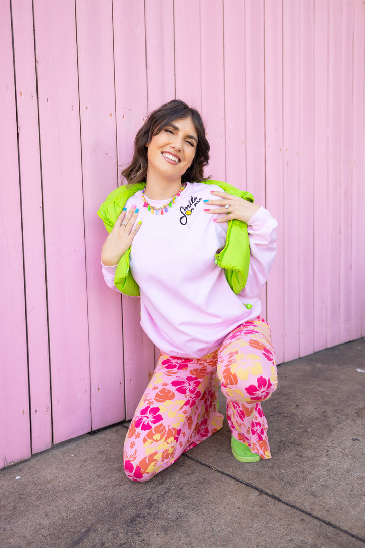 Smile On Me Pink Crewneck (S-L)
