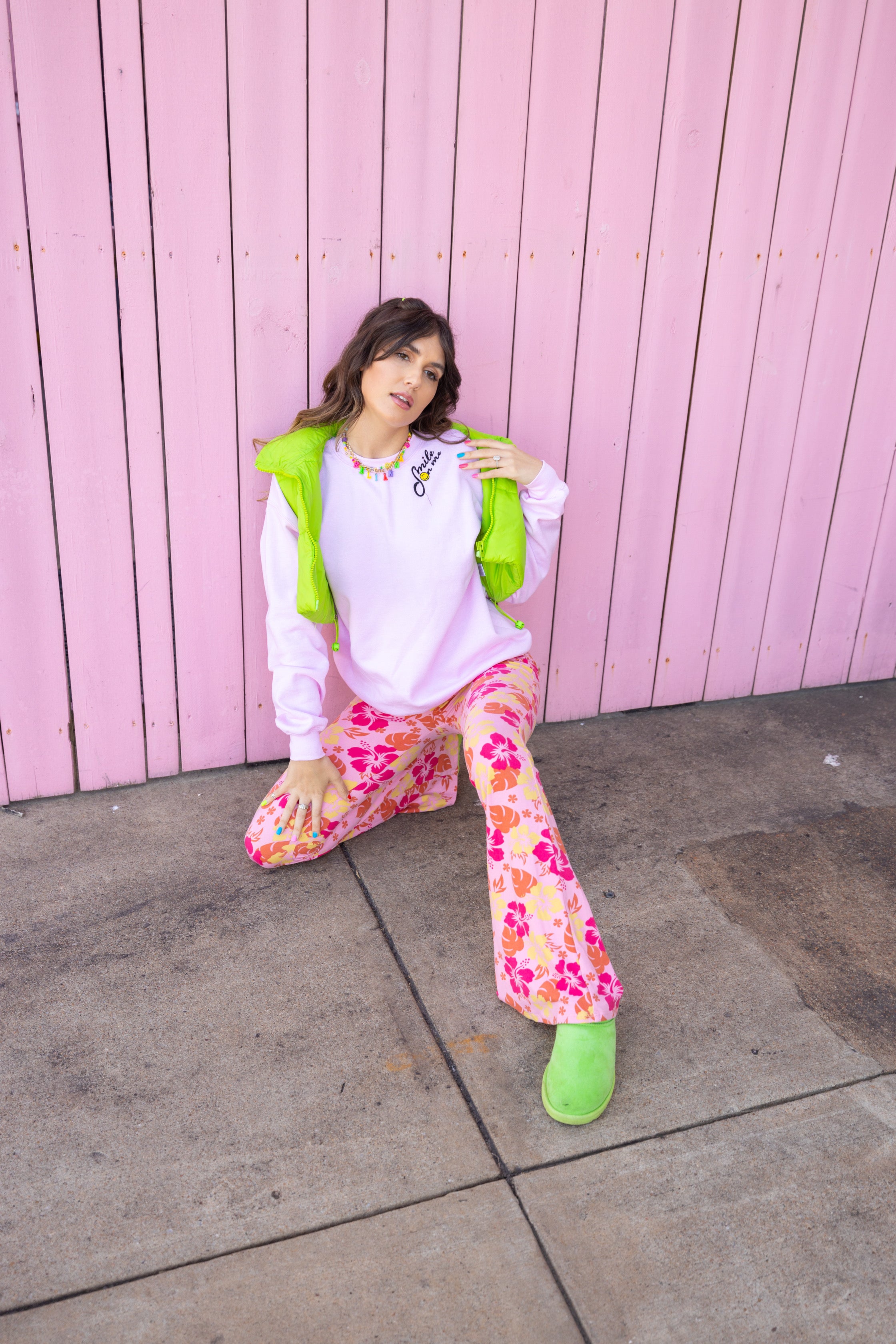 Smile On Me Pink Crewneck (S-L)