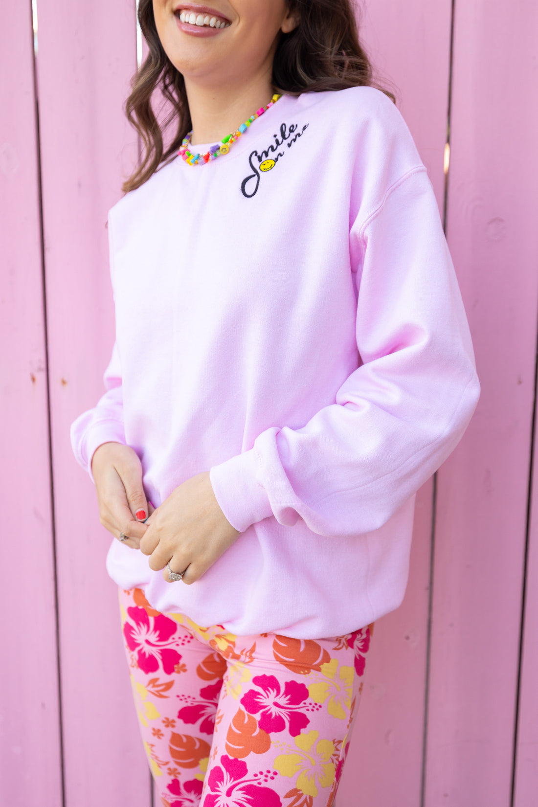 Smile On Me Pink Crewneck (S-L)