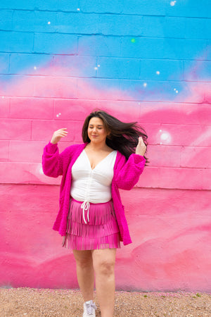 Berries and cream Fuzzy Cardigan *Extended Sizes