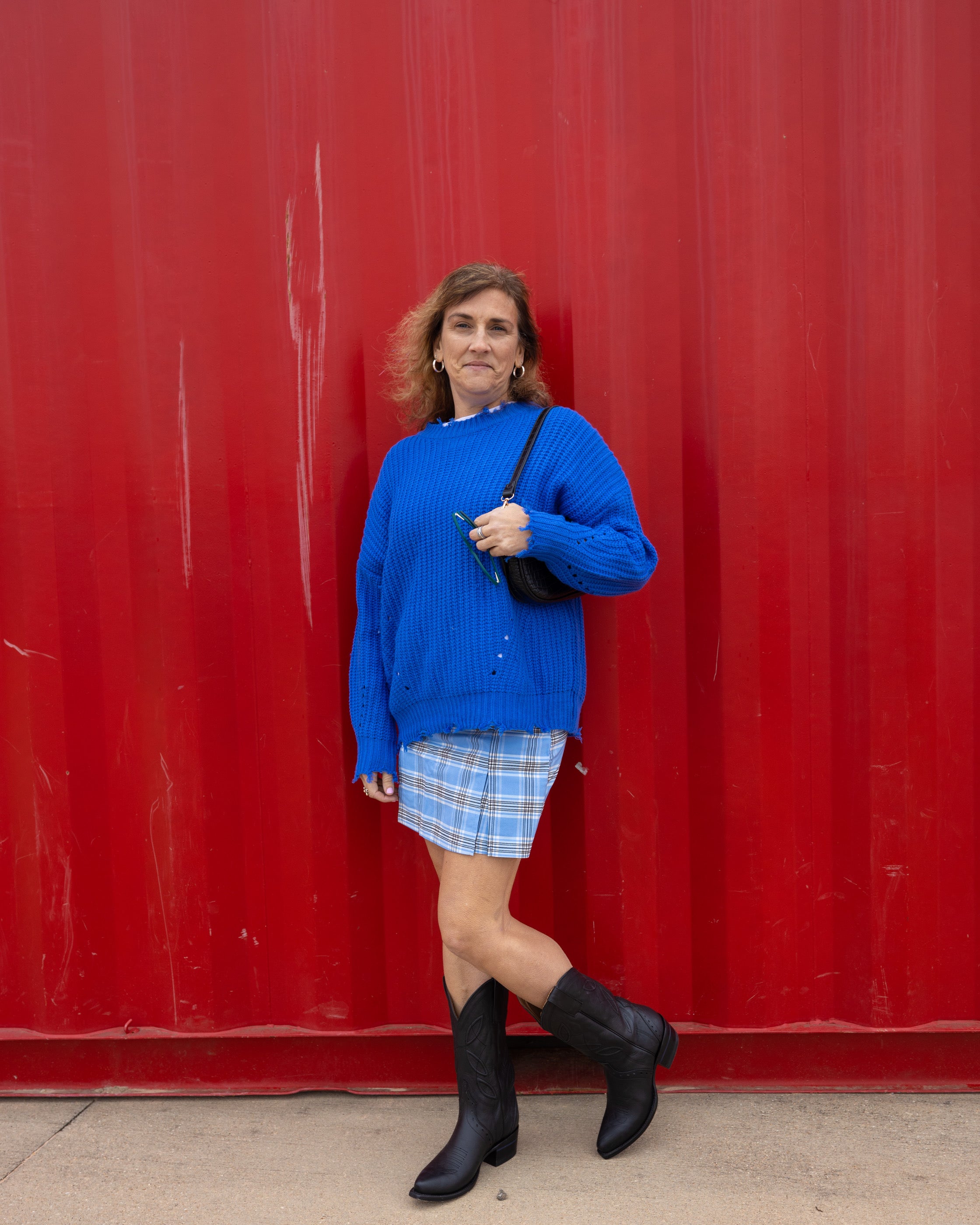 Let's Run Away Distressed Sweater (Large)