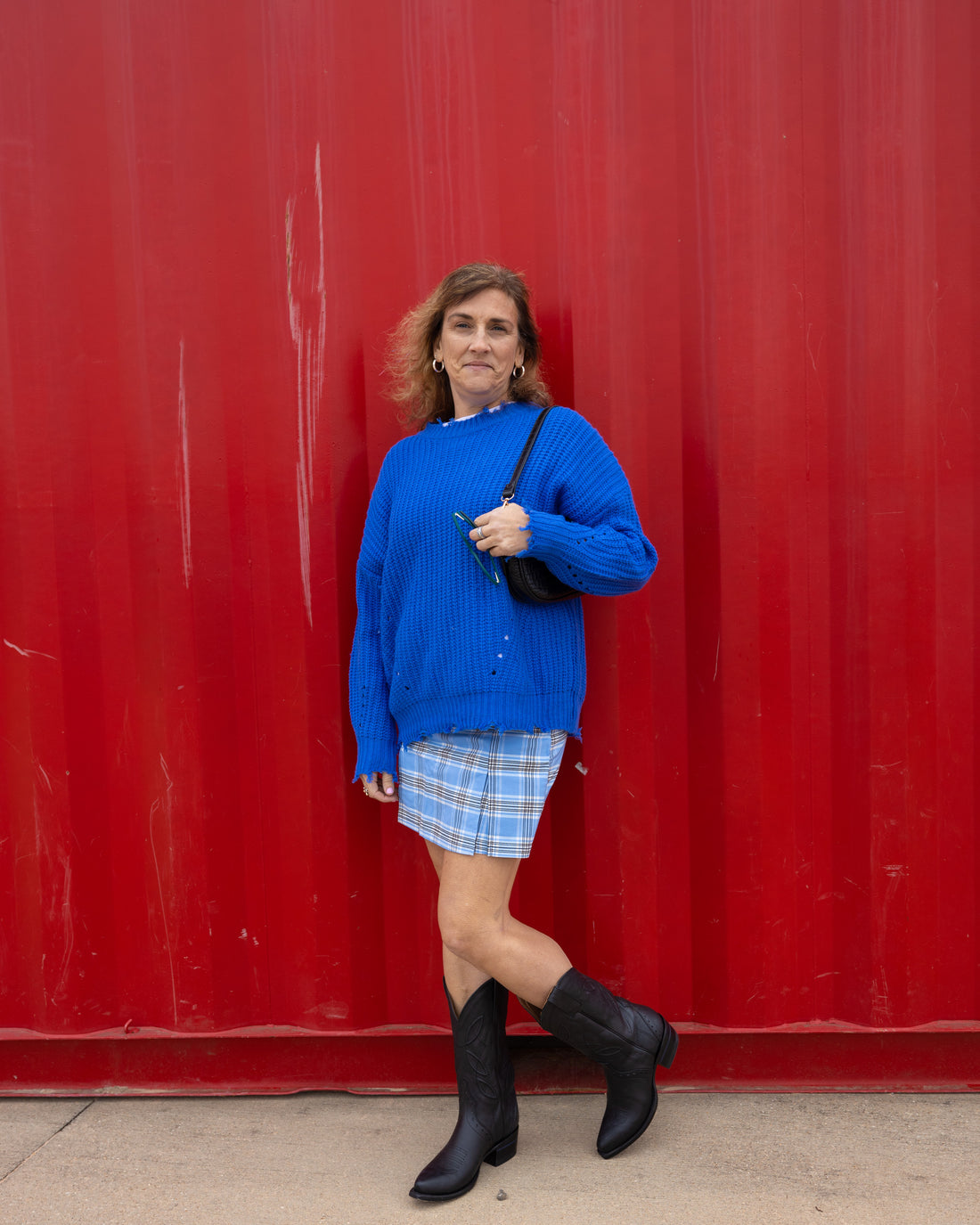 Let's Run Away Distressed Sweater (Large)