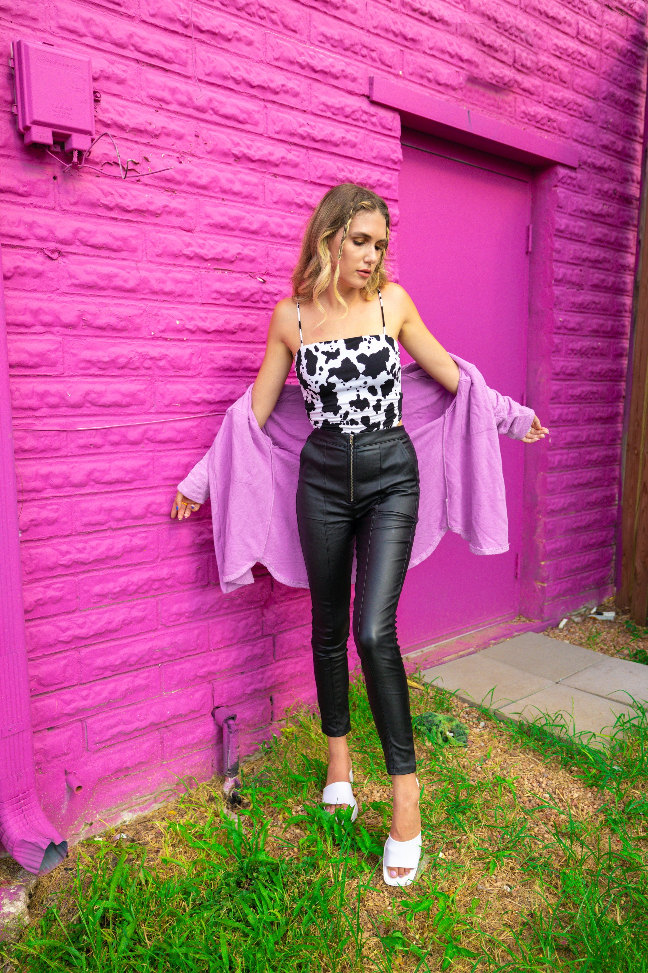 Black Licorice Faux Leather Pants (medium)