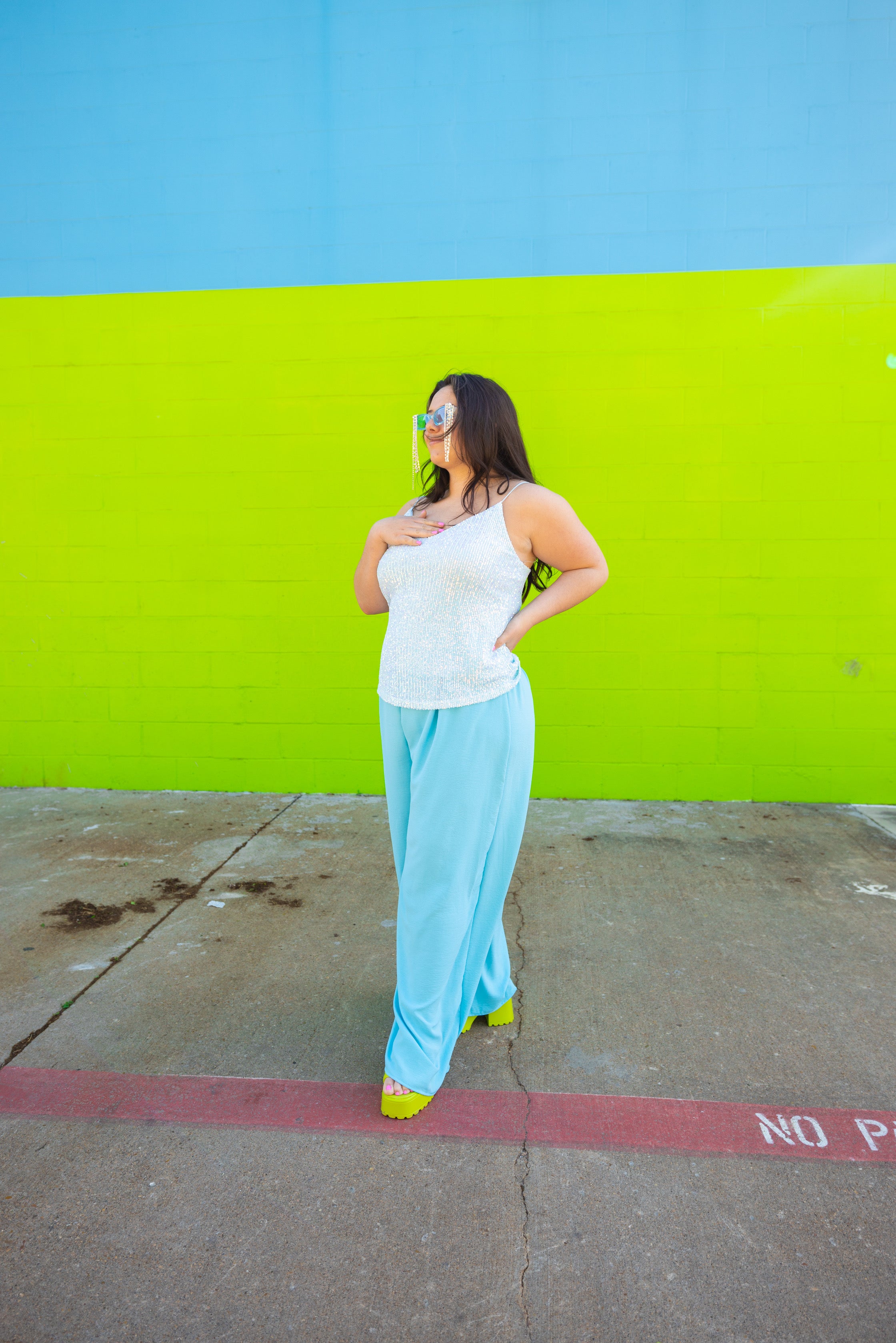 Shining for You Blue Tank (1X & 2X)