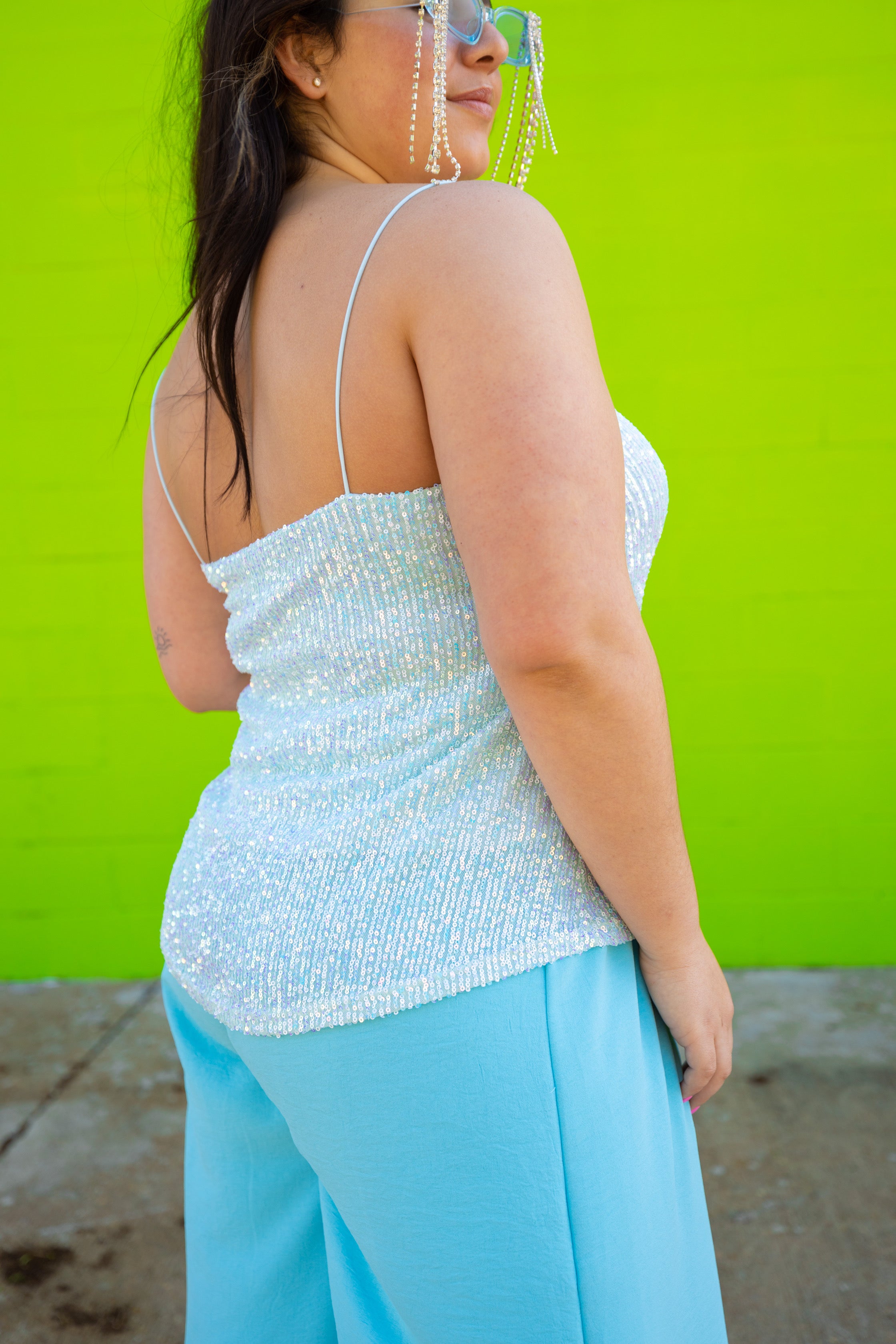 Shining for You Blue Tank (1X & 2X)