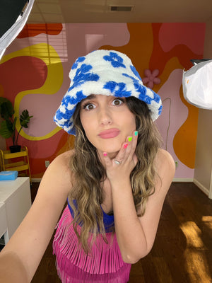 Blue Floral Bucket Hat