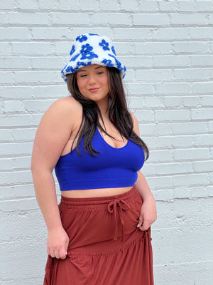 Blue Floral Bucket Hat