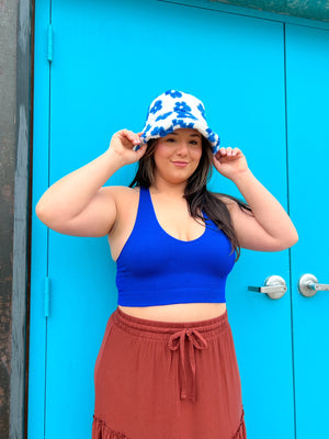 Blue Floral Bucket Hat