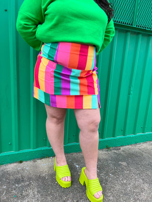 Rainbow Striped Skirt (S-3XL)