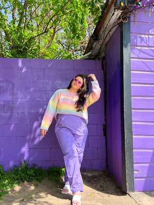 Lavender Parachute Pants *Extended Sizes