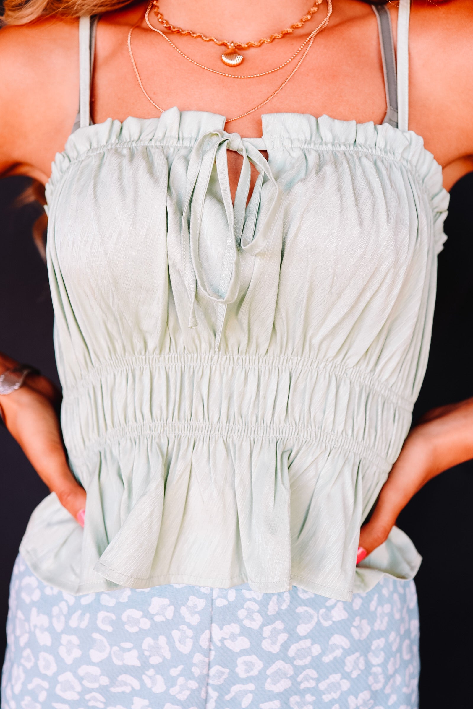 Satin Fields Top (S-L)